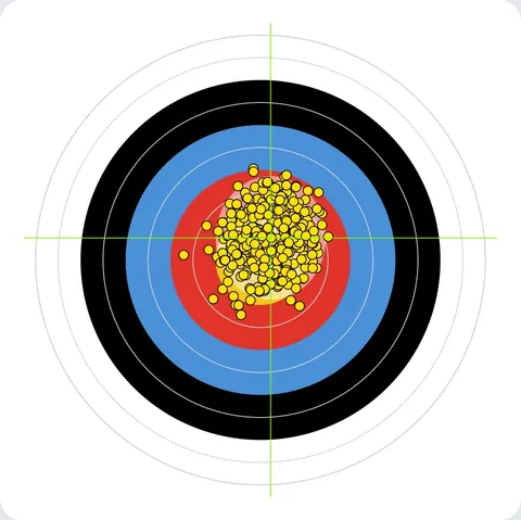 Group plot of every arrow on one target face